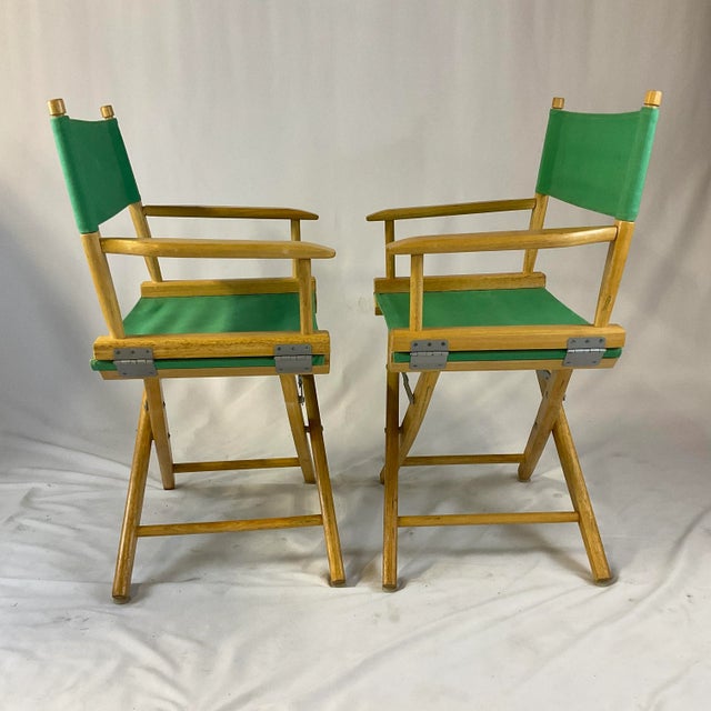 Vintage Folding Directors Chairs in Kelly Green a Pair Chairish