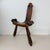 1970s Spanish Brutalist Hand Carved Oak Tripod Chair, 1970s For Sale - Image 5 of 18