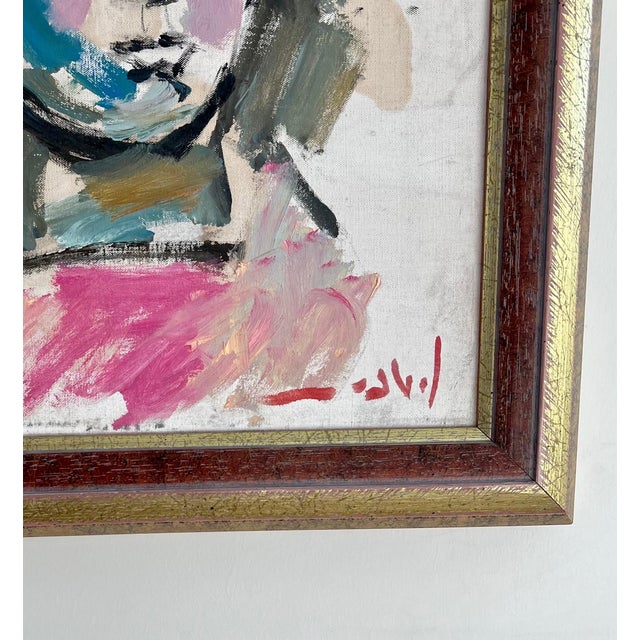 Violet Pinchas Litvinovsky, Large Oil Painting Israeli Pinchas Litvinovsky Jerusalem Israel Bezalel School For Sale - Image 8 of 10