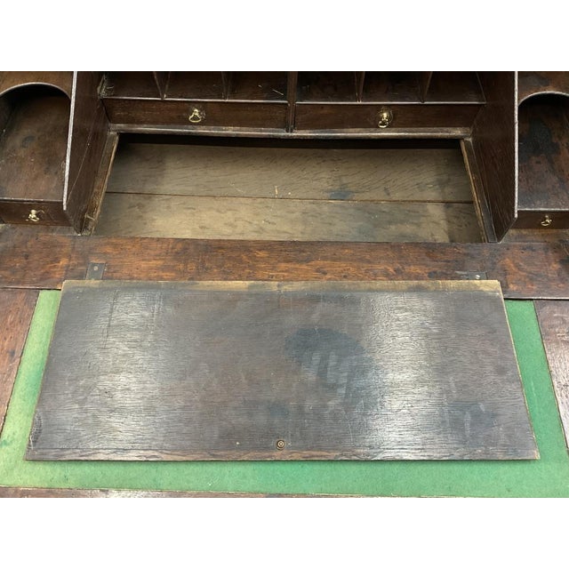 18th Century English Georgian Oak Secretary Bureau Bookcase For Sale - Image 11 of 16