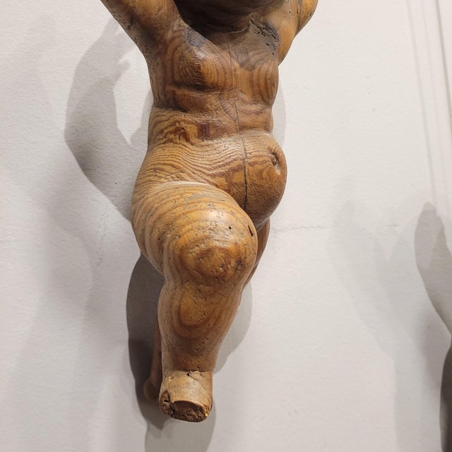 Triumphant Angels in Carved Wood, 1800s, Set of 2 For Sale - Image 15 of 18
