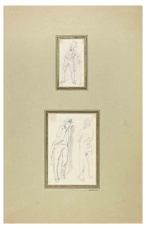 Pierre Andrieu, Figures, Original Drawing, 19th-Century