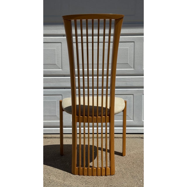 Late 20th Century Late 20th Century Set of 4 Postmodern Italian Slatted High-Back Dining Chairs by Pietro Costantini For Sale - Image 5 of 18