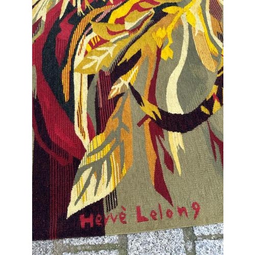 Vintage Aubusson Tapestry with Herve Lelong Design, 1960s For Sale - Image 17 of 18