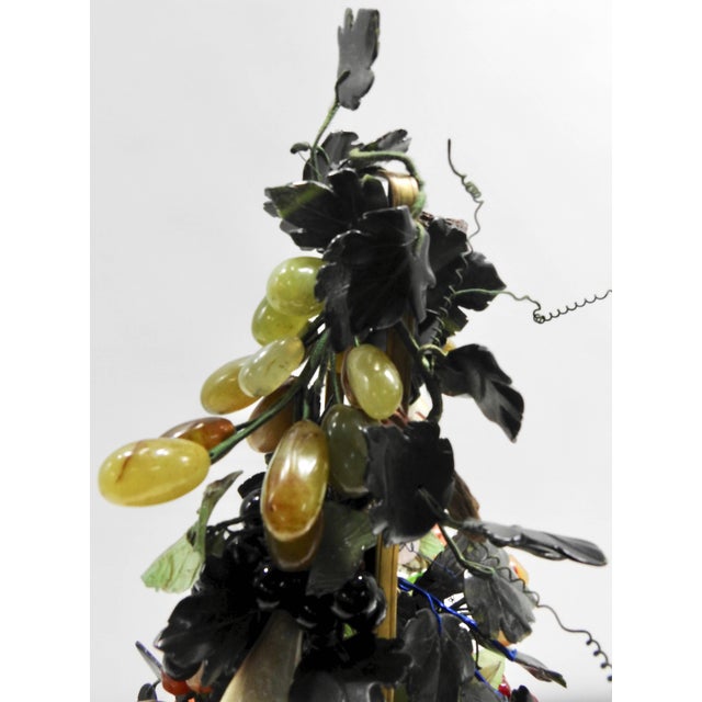 Traditional 20th Century Cloisonne Stone Fruit Hand Painted Basket For Sale - Image 3 of 11