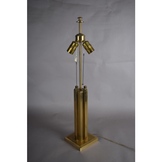 Table lamp, 1970s, Italy. The lamp has 2 E27 screw-in bulb holders, each with pull chain on/off independently Soft caramel...