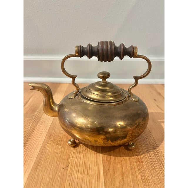 Brass Late 19th Century English Brass Spirit Kettle on Wrought Iron and Brass Stand For Sale - Image 8 of 12