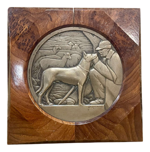 Bronze Bas-Relief in a Wooden Frame from Jean Auguste Briquemont, 1930s