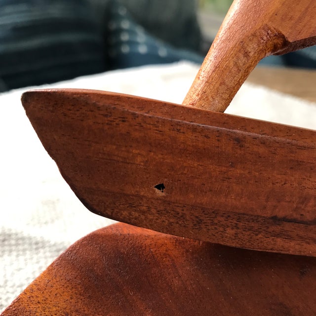 Vintage Carved Wood Sailboat Sculpture Chairish
