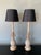 Gold Late 20th Century Gold Wooden Pineapple Buffet Style Lamps With Black Shades - a Pair For Sale - Image 8 of 8
