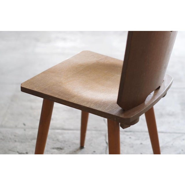 Vintage Brutalist Wooden Chairs, 1960, Set of 4 For Sale - Image 9 of 15