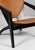 Hans j. Wegner lounge chairs new upholstered with cognac vintage aniline leather. Frame of solid new black lacquered...