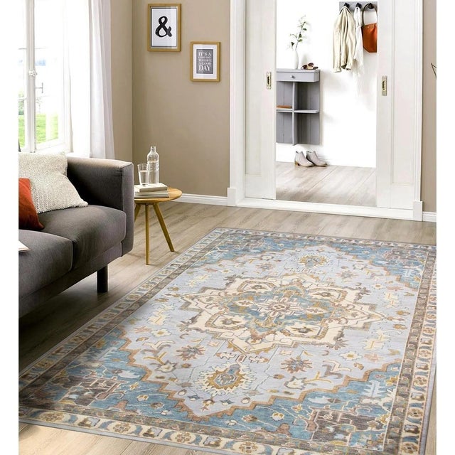 2020s Pasargad Home Serapi L. Blue Wool Area Rug-12' 2'' X 15' 3'' For Sale - Image 5 of 5
