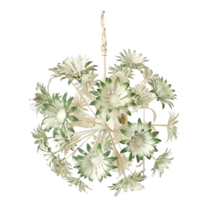 French Vintage Tole Daisy Chandelier