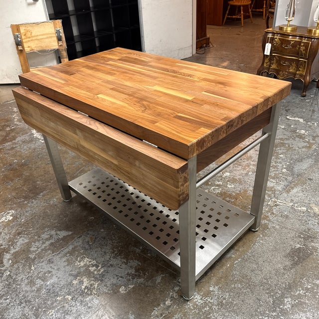 2010s John Boos Cucina Americana Grande Butcher Block Prep Table For Sale - Image 5 of 12