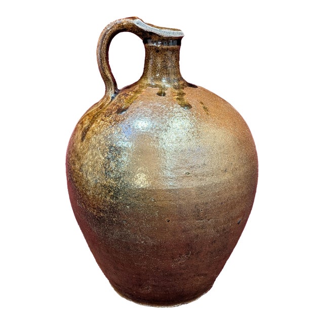 19th Century Southern Alkaline Glazed Whiskey Jug For Sale