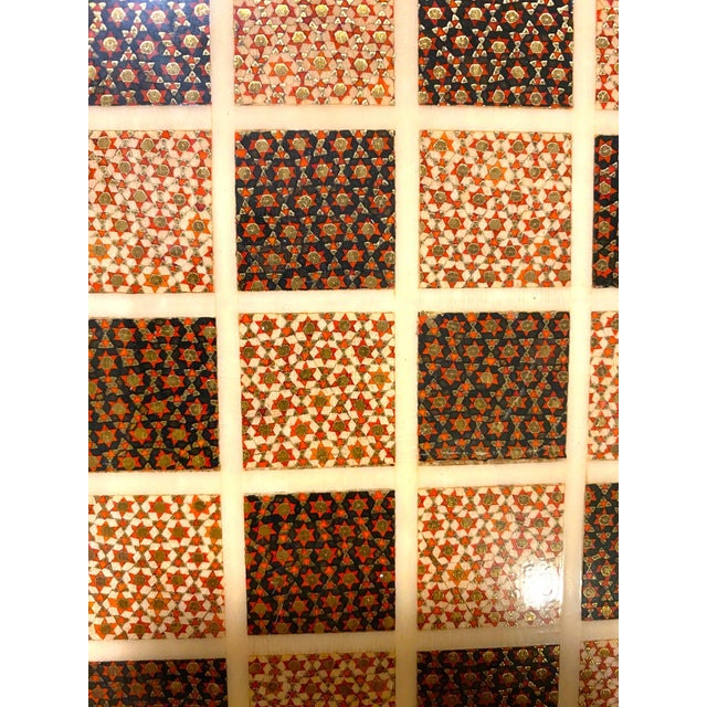 Sculpture Materials Persian Khatam Chess Board With Micro-Mosaic and Handpainted Decoration and Backgammon Board For Sale - Image 7 of 18