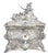 Victorian Gilded Age European Silver Rococo Jewelry Casket Topped With Angel Admiring Herself For Sale - Image 3 of 15