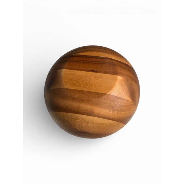 African Vintage Nambe Wooden Eclipse Nut Bowl For Sale - Image 3 of 7
