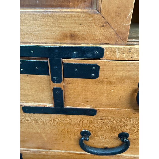 Japanese Tansu Chest of Drawers, Two Piece For Sale - Image 9 of 12