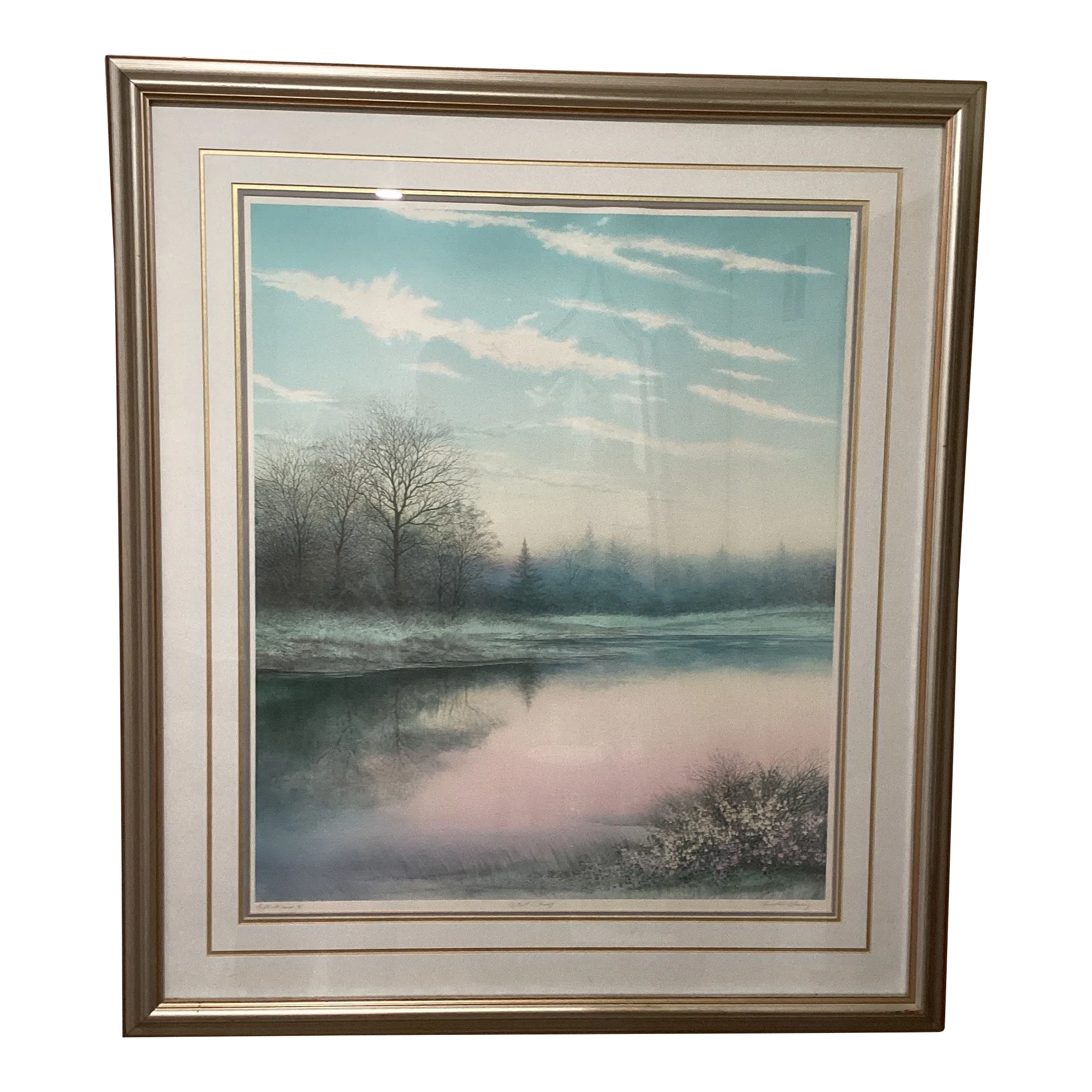 Vintage Original Lithograph Print “ Reflection II “ by Arnold