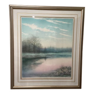 Vintage Original Lithograph Print “ Reflection II “ by Arnold Alaniz Signed For Sale