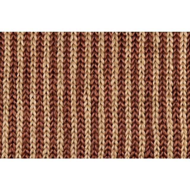 Part & Parcel Goods Jute Braid Rug, 5'x8', Chocolate and Nutmeg Stripe For Sale - Image 4 of 5