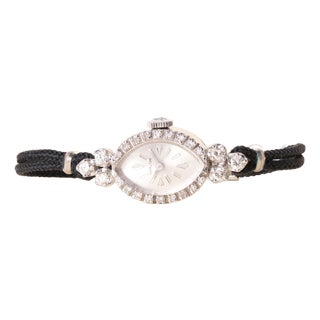 Early 20th Century Art Deco Hamilton Marquise Shape Dial With Diamonds For Sale