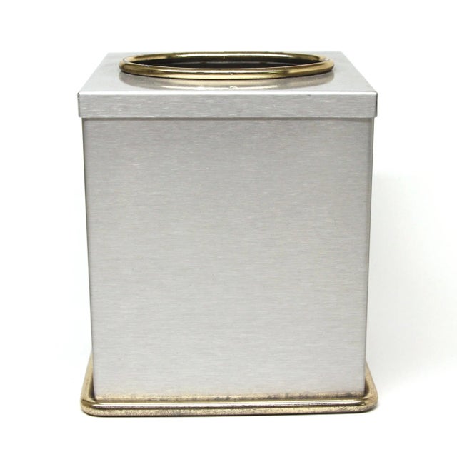 Modern Vintage Steel Square Tissue Box Cover For Sale - Image 3 of 8
