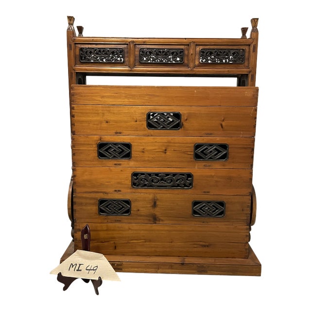 Early 20th Century Chinese Antique Wedding Cabinet For Sale