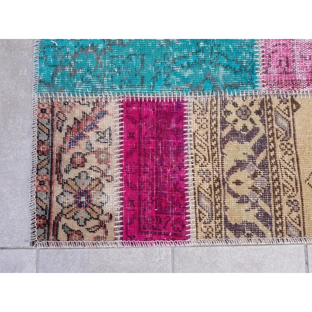 Textile Mid 20th Century Bohemian Decorative Turkish Runner Rug For Sale - Image 7 of 10