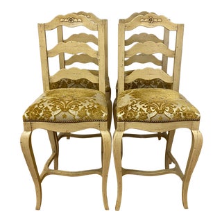 Set of Four High Ladder Back Bar Stools by Ferguson Copeland For Sale