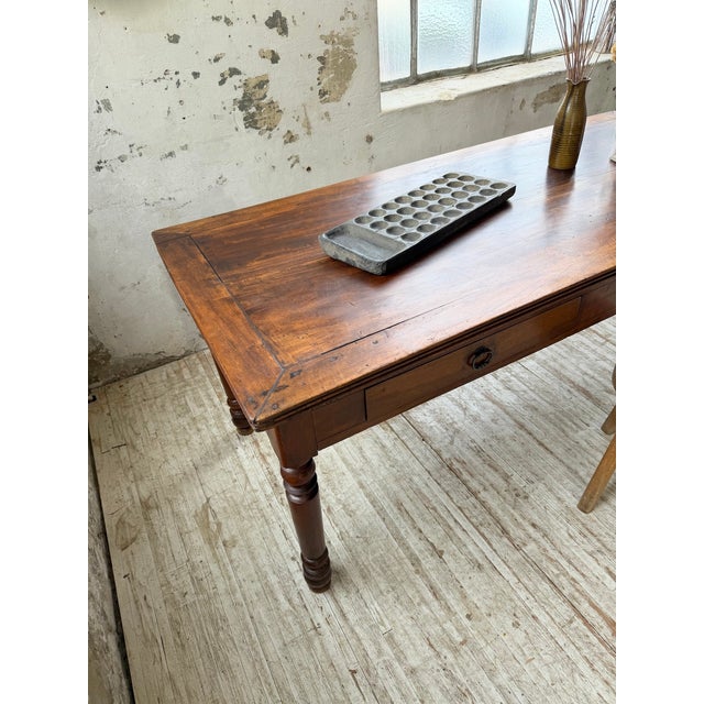 Antique Farmhouse Table in Walnut, 1900s For Sale - Image 10 of 18