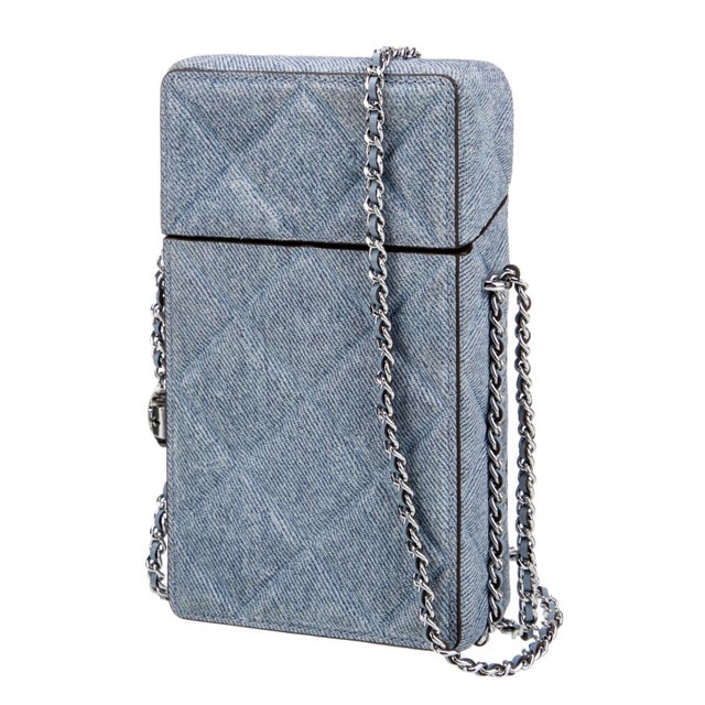 2025 Tory Burch Fleming Quilted Suede Leather Phone Crossbody Bag Shoulder Denim For Sale - Image 11 of 17