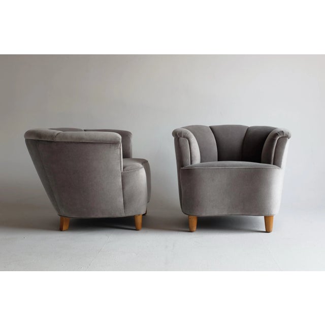 Wood Vintage Swedish Modern Lounge Chairs in the Style of Otto Schulz - a Pair For Sale - Image 7 of 9