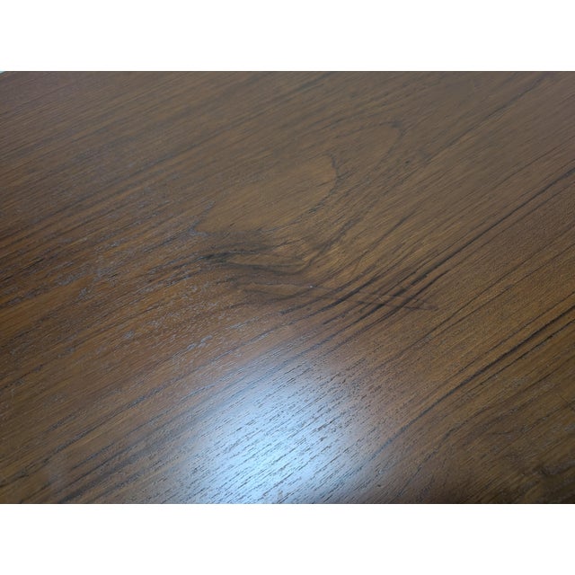 1960s Danish Modern Floating Top Teak Desk Attributed to Johannes Sorth for Bornholm Møbelfabrik For Sale - Image 11 of 18