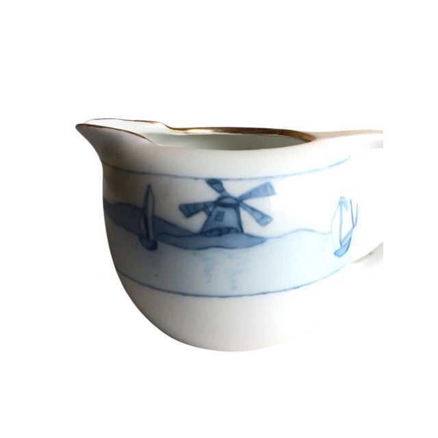 Vintage Rosenthal Selb Bavaria Donatello Blue Windmill Gold Rim Sugar & Creamer Set- 2 Pieces For Sale - Image 13 of 13