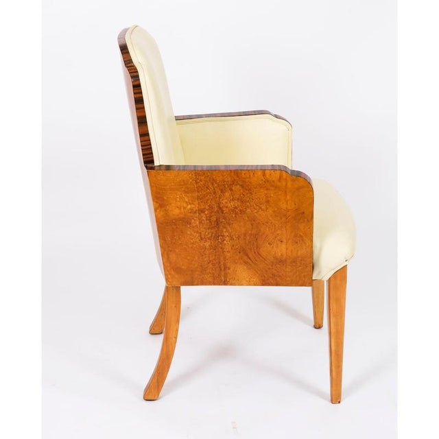 Antique 20th Century Art Deco Burr Walnut Cloud Back Chairs attributed to Epstein, 1920s, Set of 8 For Sale - Image 4 of 18