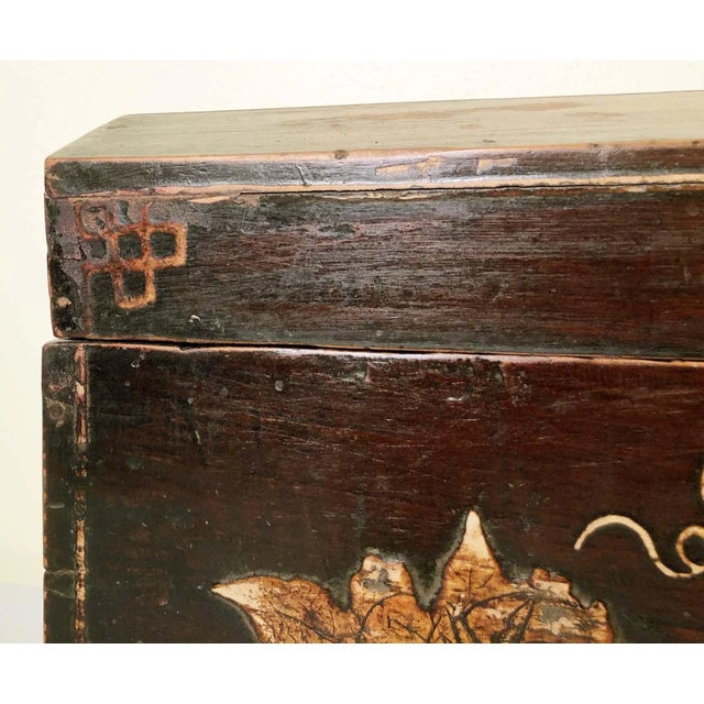Asian Antique Chinese Hand-Painted Box, Circa Mid of 19th Century For Sale - Image 3 of 8