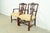 English Baker Furniture Style Georgian Carved Mahogany Armchairs or Dining Captain Chairs, Pair For Sale - Image 3 of 14