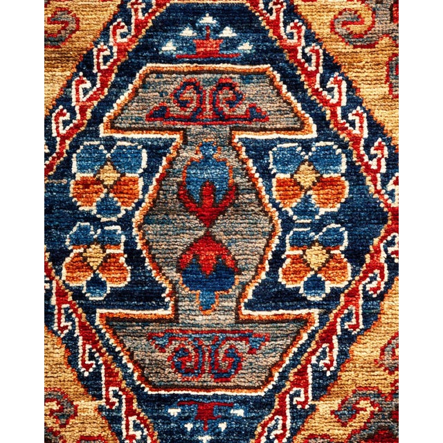 Contemporary Serapi, One-of-a-Kind Hand-Knotted Runner Rug - Orange, 3' 2" x 14' 2" For Sale - Image 3 of 8