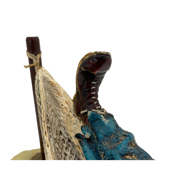 Signed Ron Lee Hobo Clown Resting in Hammock Sculpture on Natural Onyx Base, 1988 For Sale - Image 15 of 18