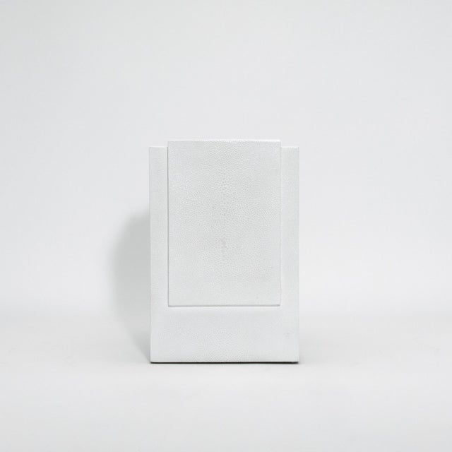 Waste Bin in White Shagreen by R&y Augousti For Sale In Los Angeles - Image 6 of 8