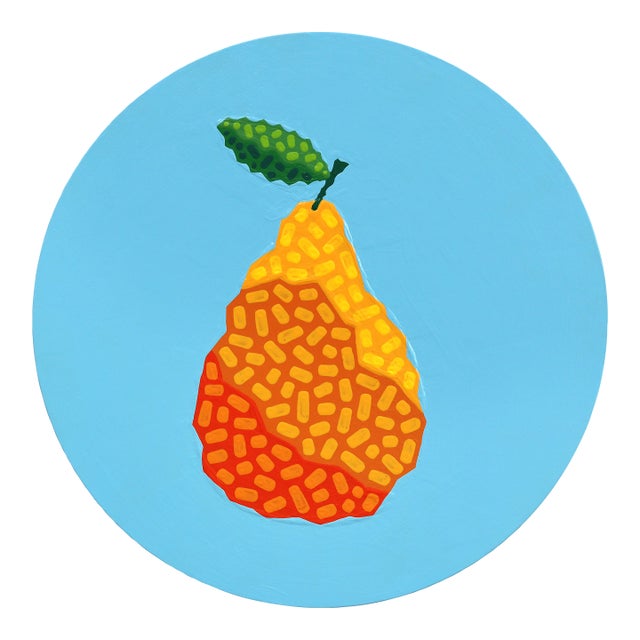 Circle Tangelo - Vibrant Abstract Fruit Still Life Painting on Panel - Original Artwork by Will Beger For Sale