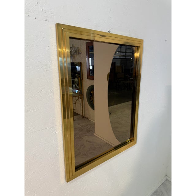 Vintage Italian Brass Framed Wall Mirror For Sale In Los Angeles - Image 6 of 6