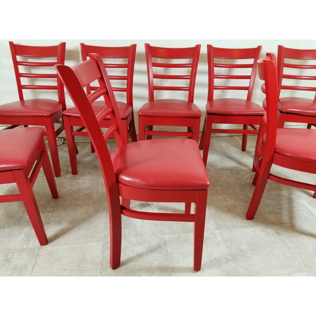 Red Dining Chairs - set of 8 For Sale - Image 4 of 13