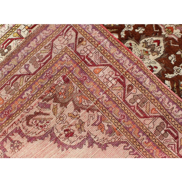 Classic Design, Intricate Antique Oushak With Fine Weave & Great Wool For Sale In Atlanta - Image 6 of 7