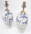 Mid 20th Century Pair of Ceramic White & Flow Blue Artist Signed Vase Shape Table Lamps MINT For Sale - Image 5 of 9