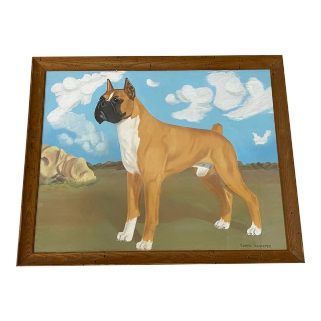 George Sangster "Boxer Portrait" Original Pastel Painting C.1940 For Sale