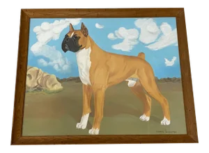 George Sangster "Boxer Portrait" Original Pastel Painting C.1940